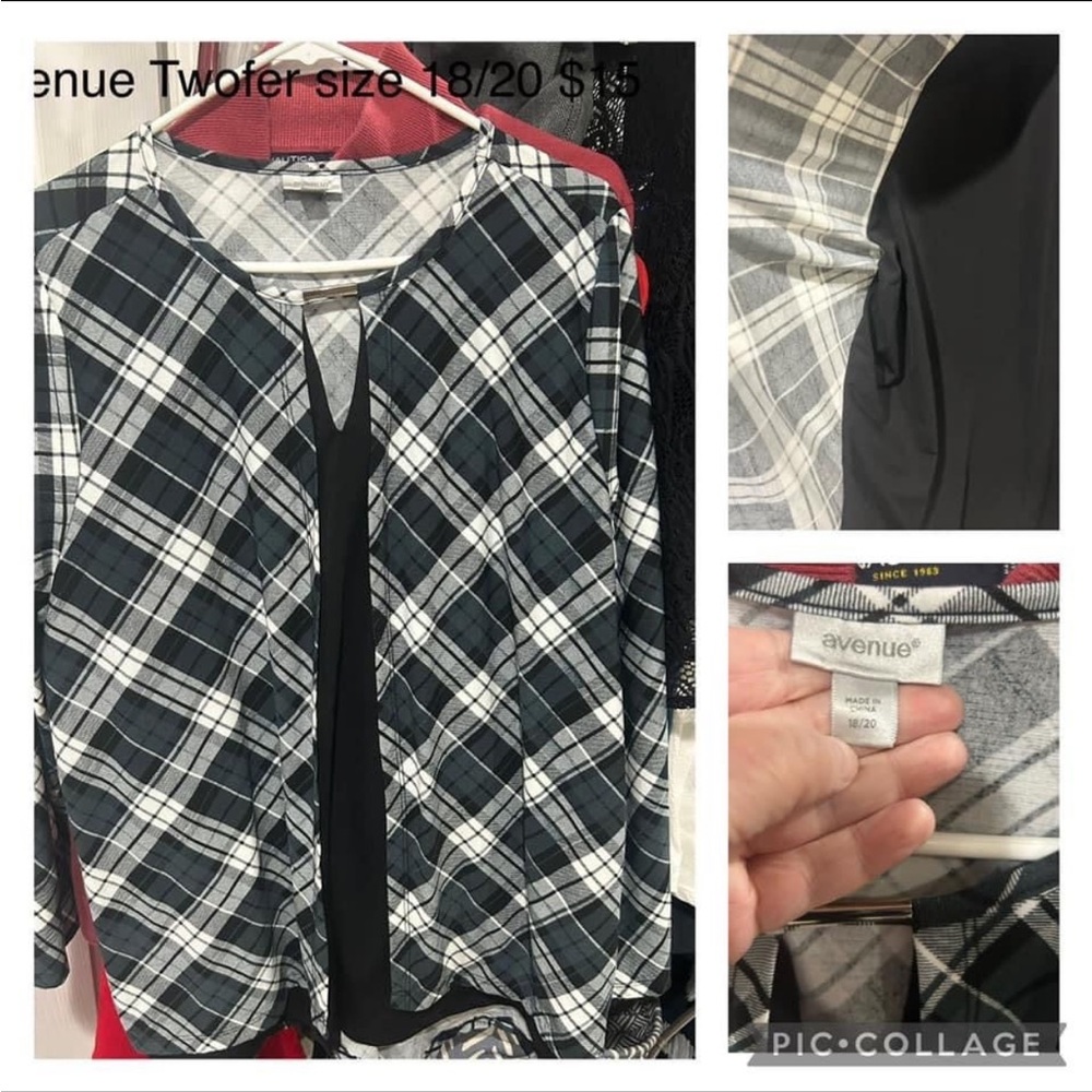 Avenue green and white plaid with silver accents